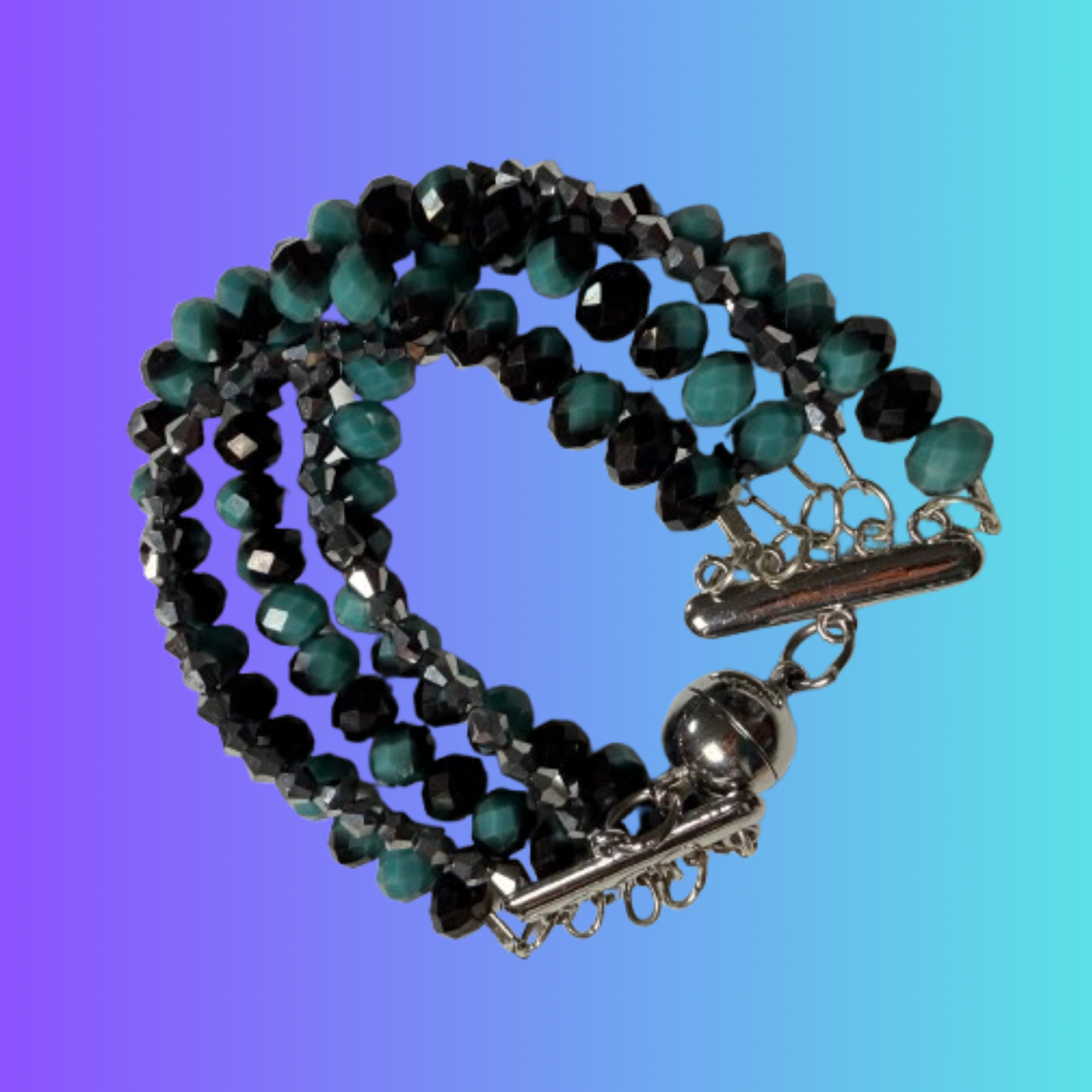 Custom Beaded 5 Row Magnetic Clasp Bracelet