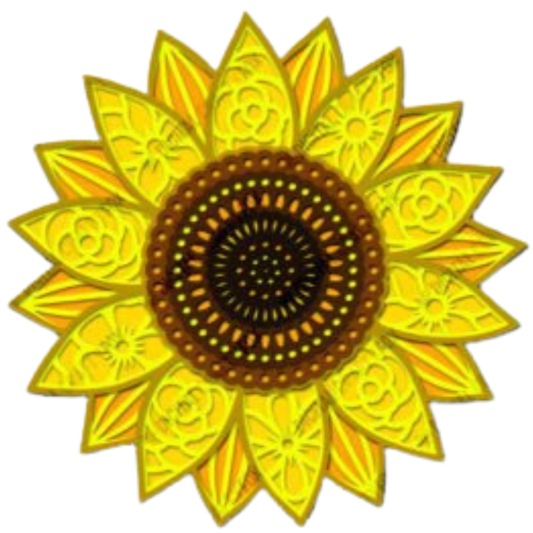 Laser Cut Flower Power Sunflower