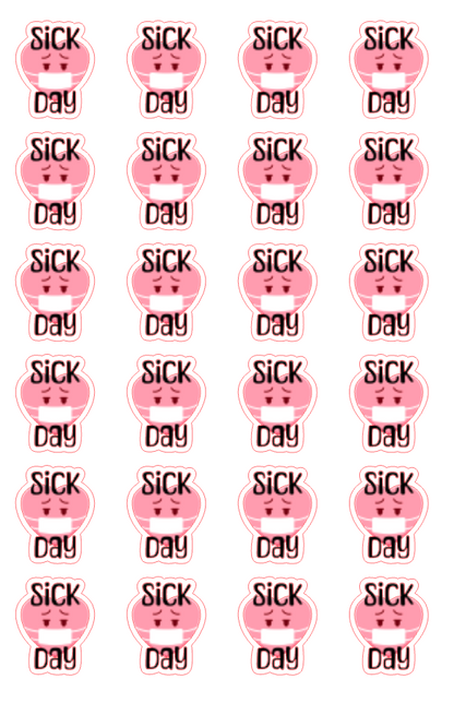 Planner Stickers - Sick Day