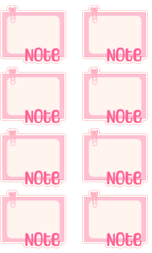 Planner Stickers - Pink Note Bow Clip