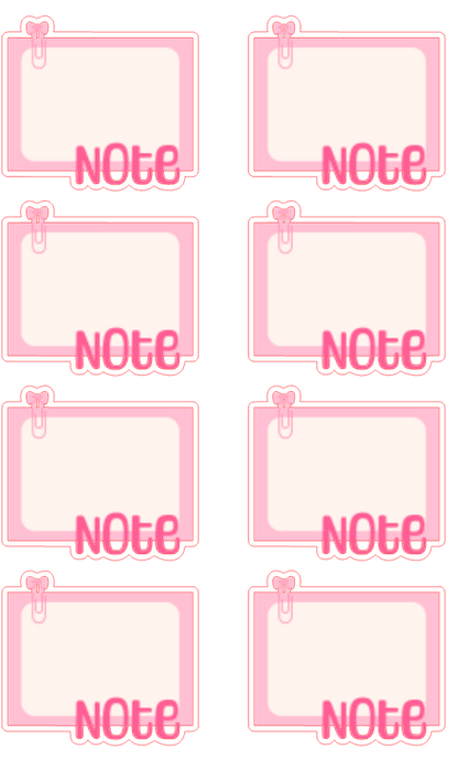 Planner Stickers - Pink Note Bow Clip