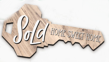 Laser Cut Multi-Layered Sold Sign Decor - Big Key