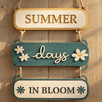 Laser Cut Wood Summer days In Bloom