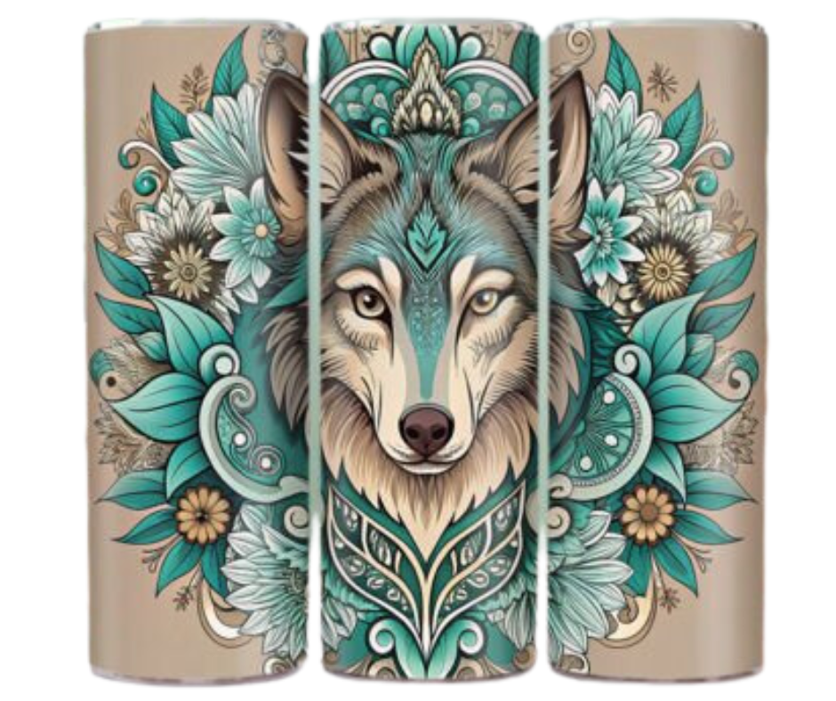 Boho Wolf Sublimation Tumbler