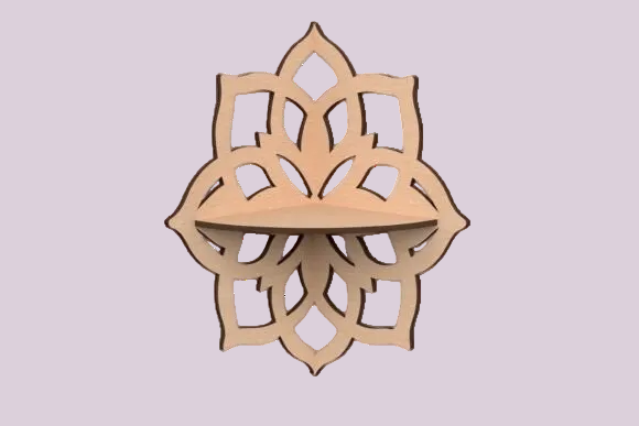 Laser Cut Lotus Glow Wall Shelves