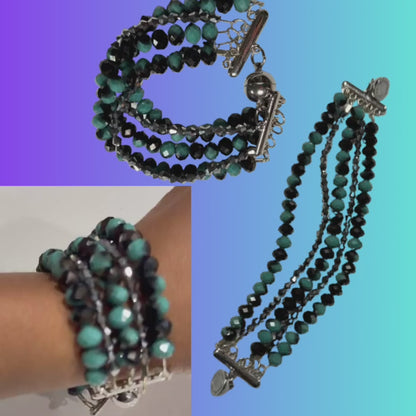 Custom Beaded 5 Row Magnetic Clasp Bracelet