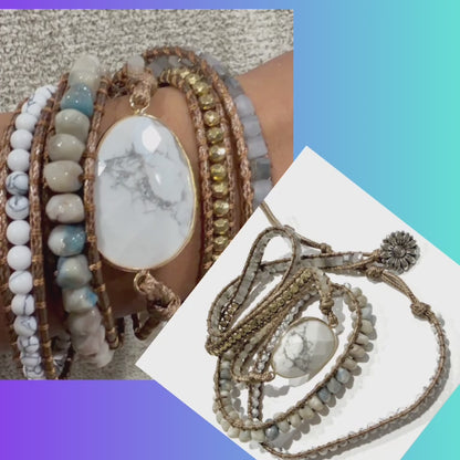 Howlite 5 Row Wrap Bracelet