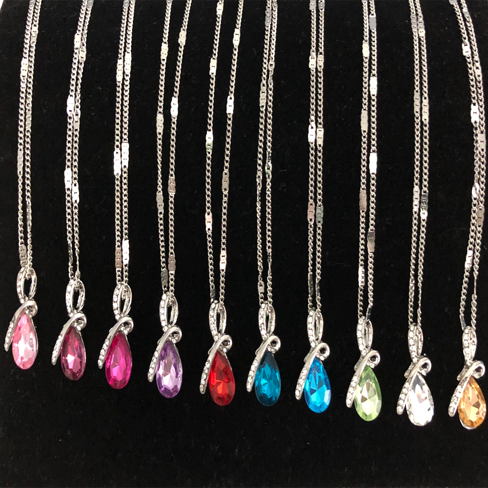 Teardrop "Eternal Love" Austrian Crystal Pendant Necklace