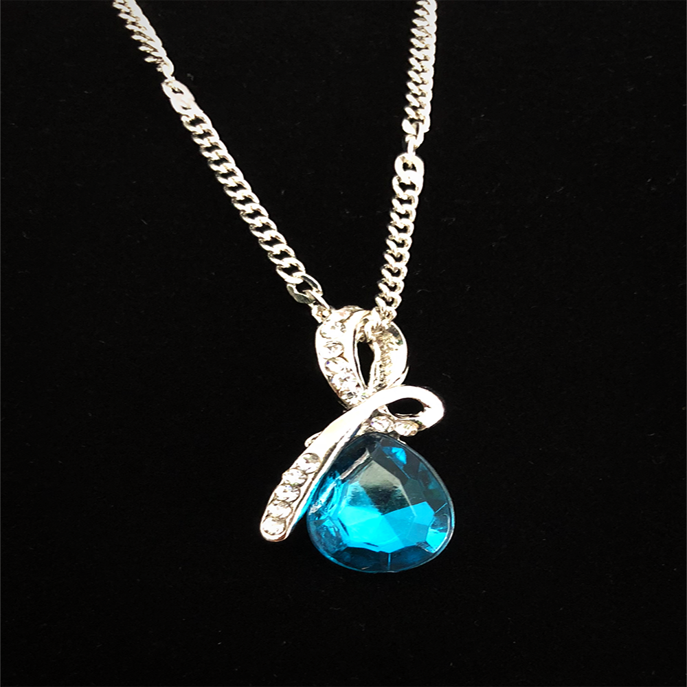 Teardrop "Eternal Love" Austrian Crystal Pendant Necklace