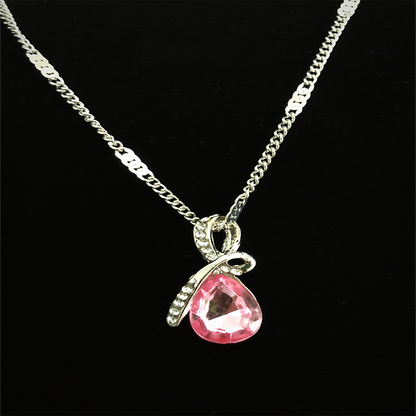 Teardrop "Eternal Love" Austrian Crystal Pendant Necklace