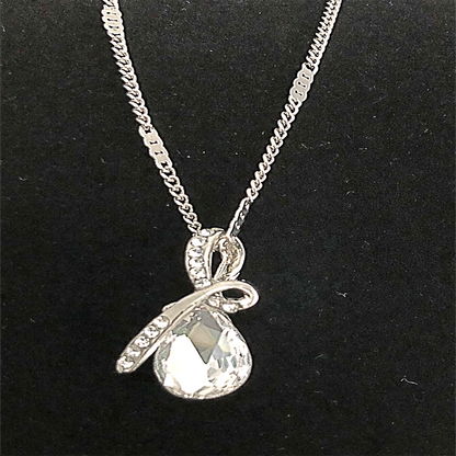 Teardrop "Eternal Love" Austrian Crystal Pendant Necklace