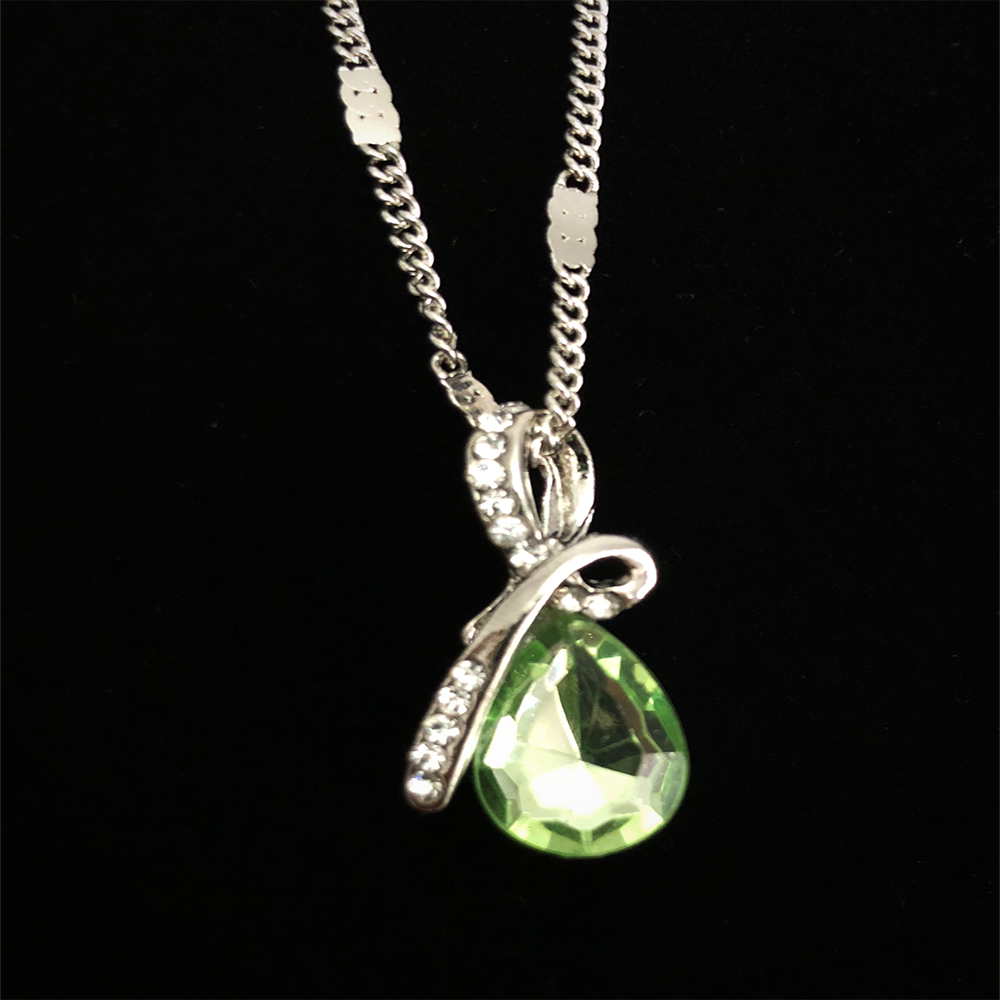 Teardrop "Eternal Love" Austrian Crystal Pendant Necklace