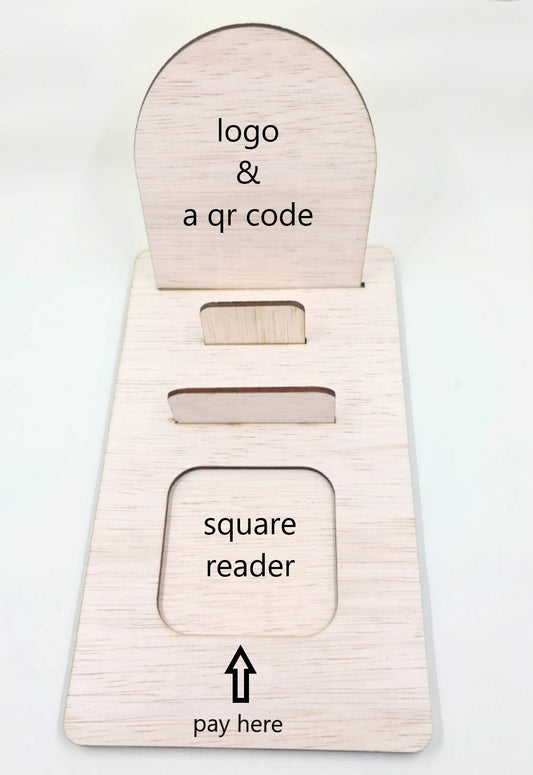 Laser Cut Wood Mini Square QR Code Stand