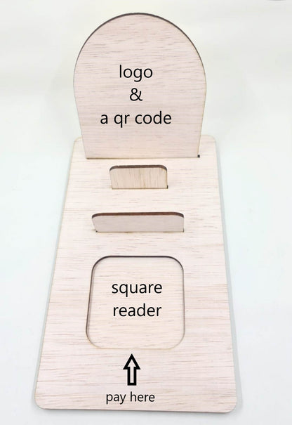 Mini Wood Square QR Code Stand