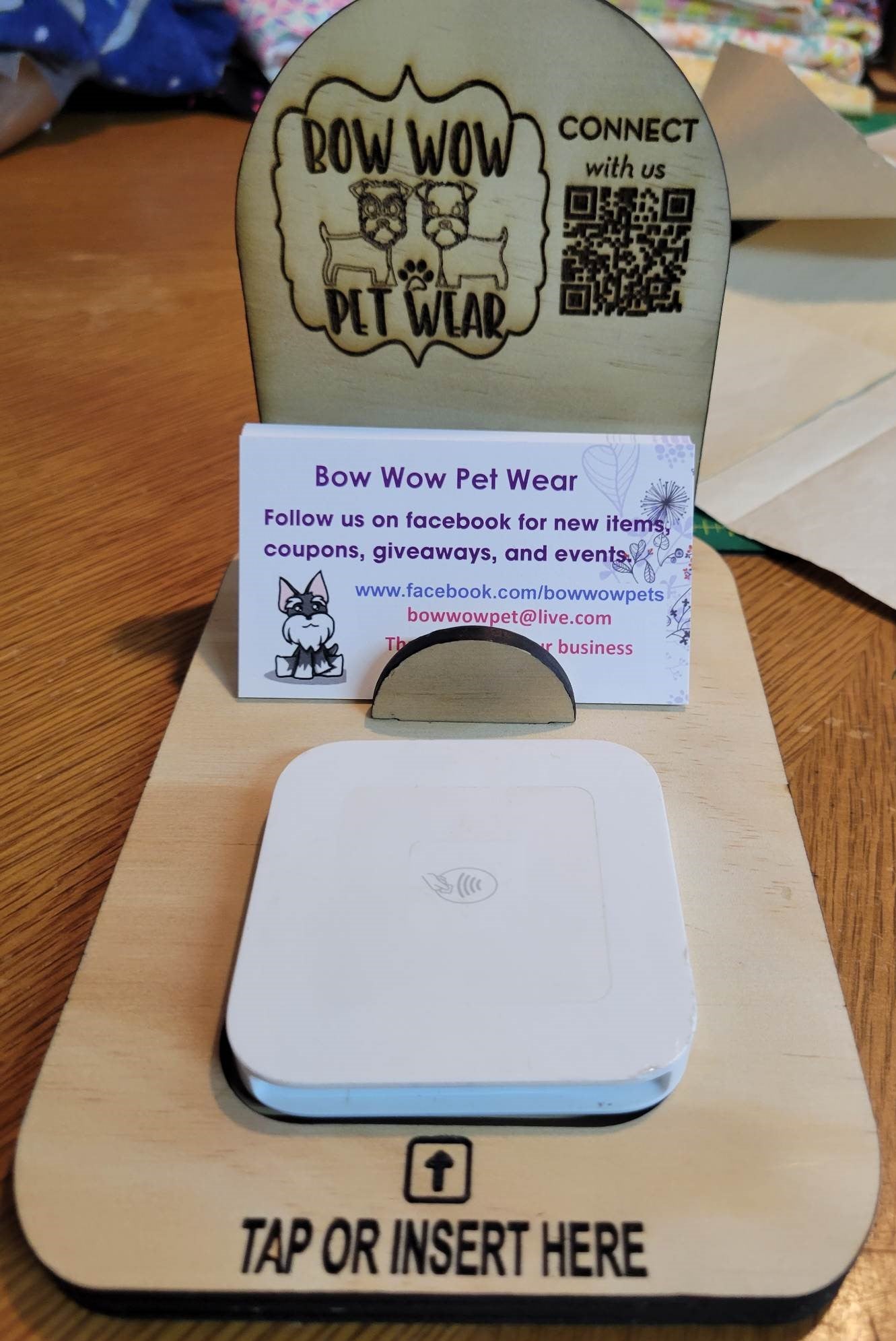 Laser Cut Wood Mini Square QR Code Stand