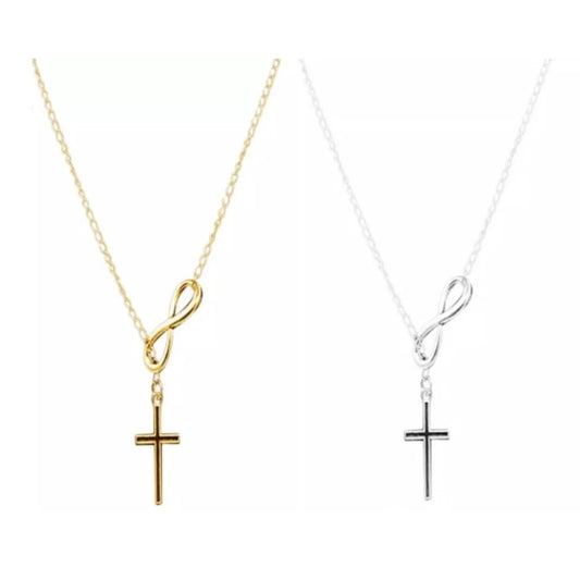 Infinity Interlocking Cross Necklace