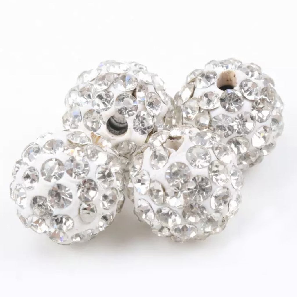 Rhinestones Clay Beads 10mm