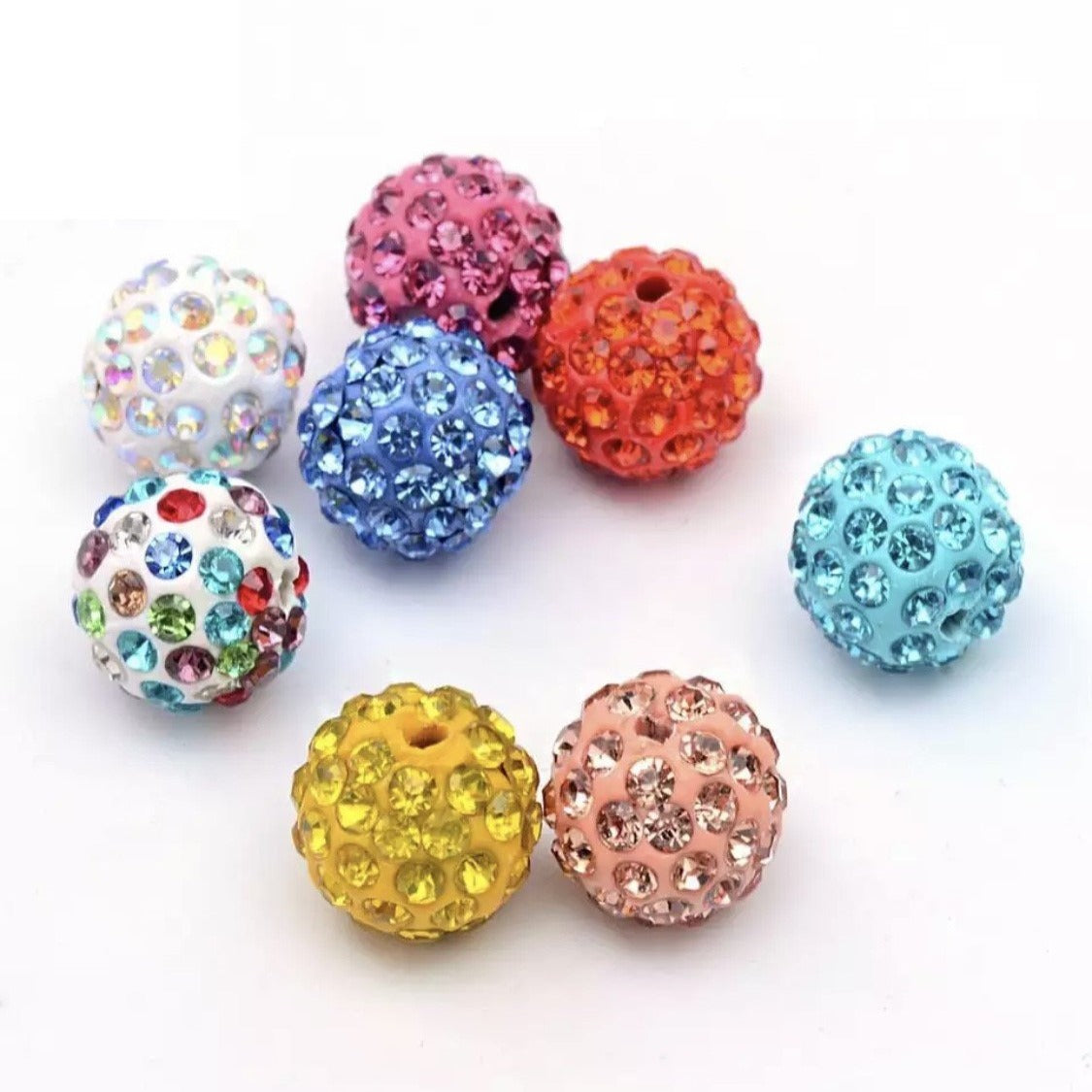 Rhinestones Clay Beads 10mm