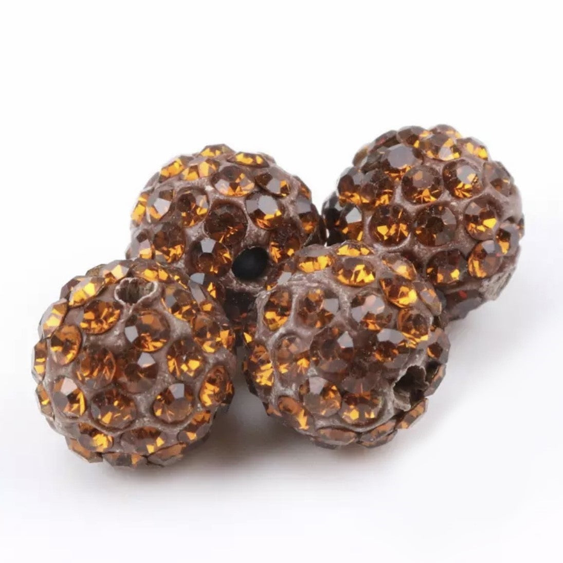 Rhinestones Clay Beads 10mm