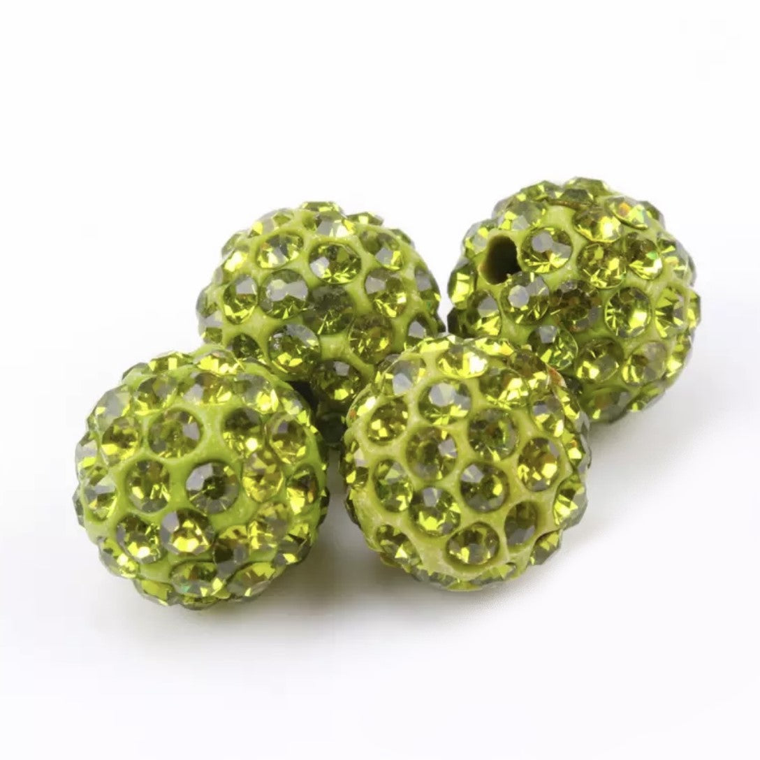 Rhinestones Clay Beads 10mm