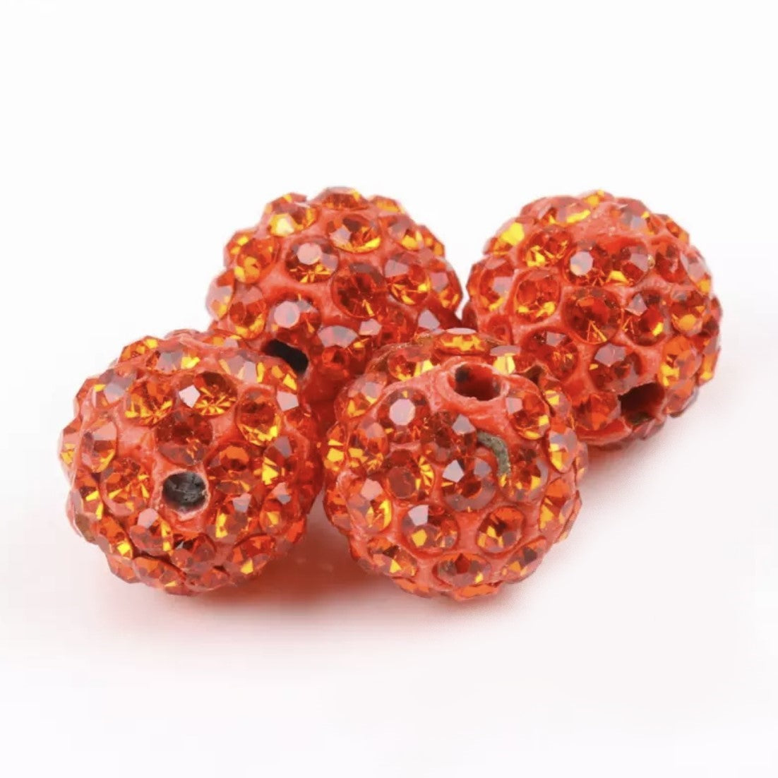 Rhinestones Clay Beads 10mm