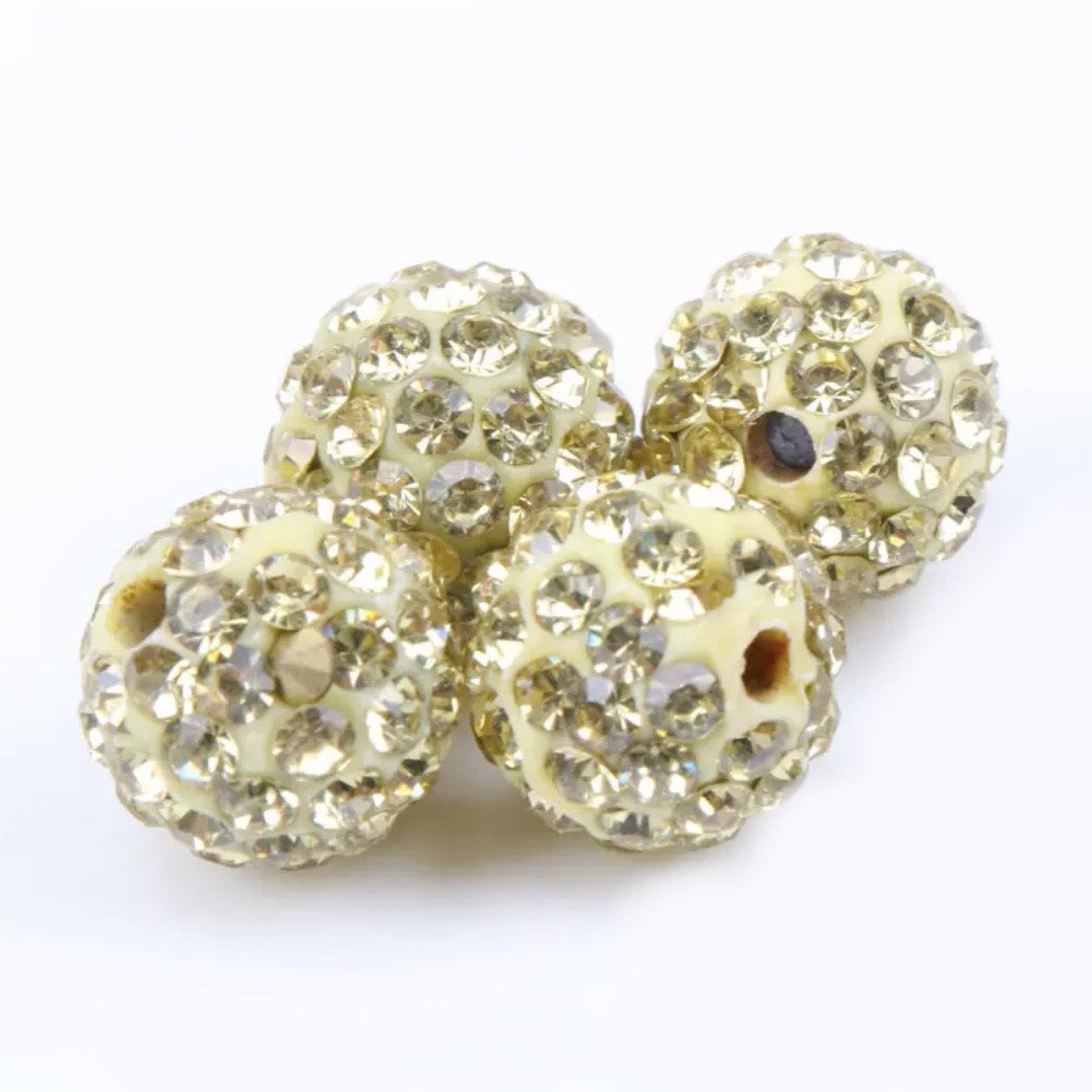 Rhinestones Clay Beads 10mm