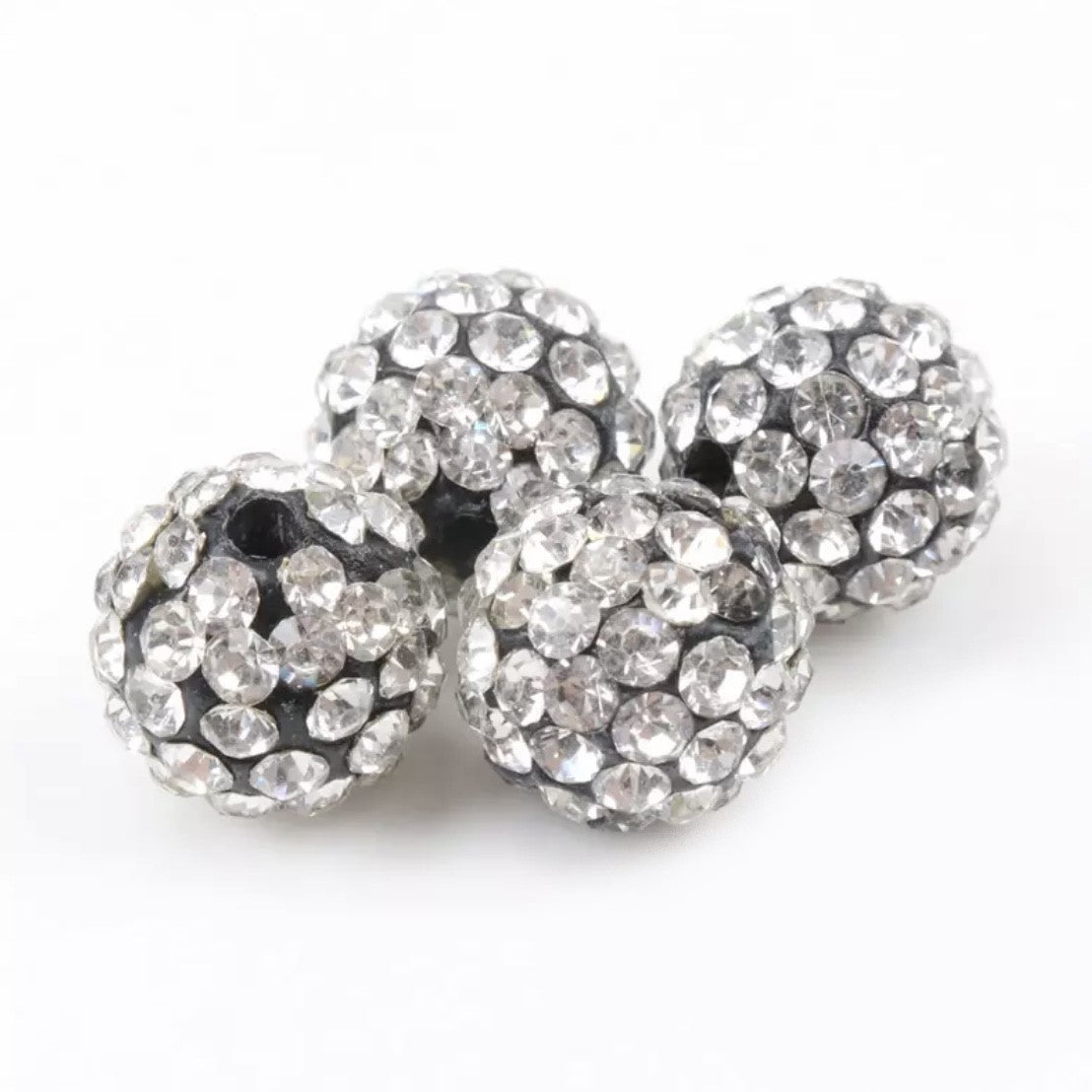 Rhinestones Clay Beads 10mm