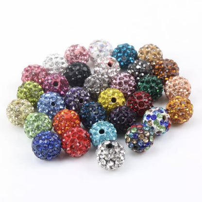 Rhinestones Clay Beads 10mm