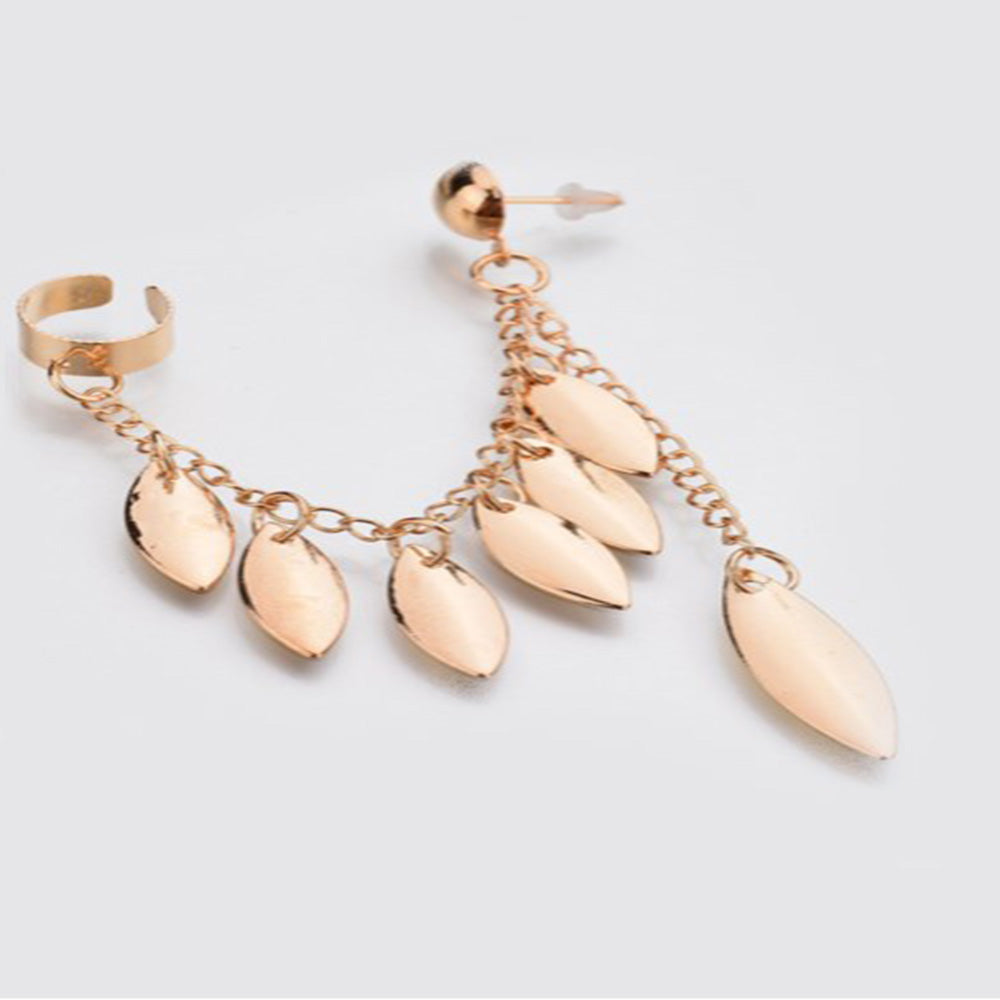 Leaf Earring Cuff Dangles