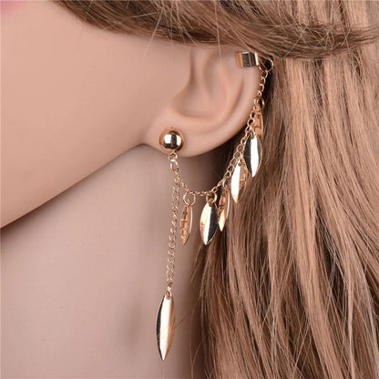 Leaf Earring Cuff Dangles