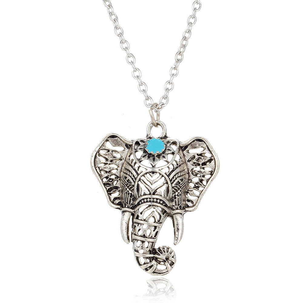 Bohemian Turquoise Elephant Necklace