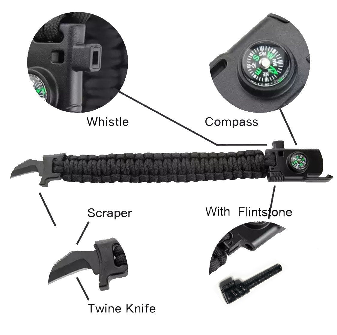 #Choose your Survival Buckle_Twine Knife Compass Survival Buckle