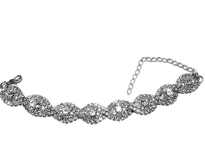 Crystal Eternity Cuff Bangle Bracelet