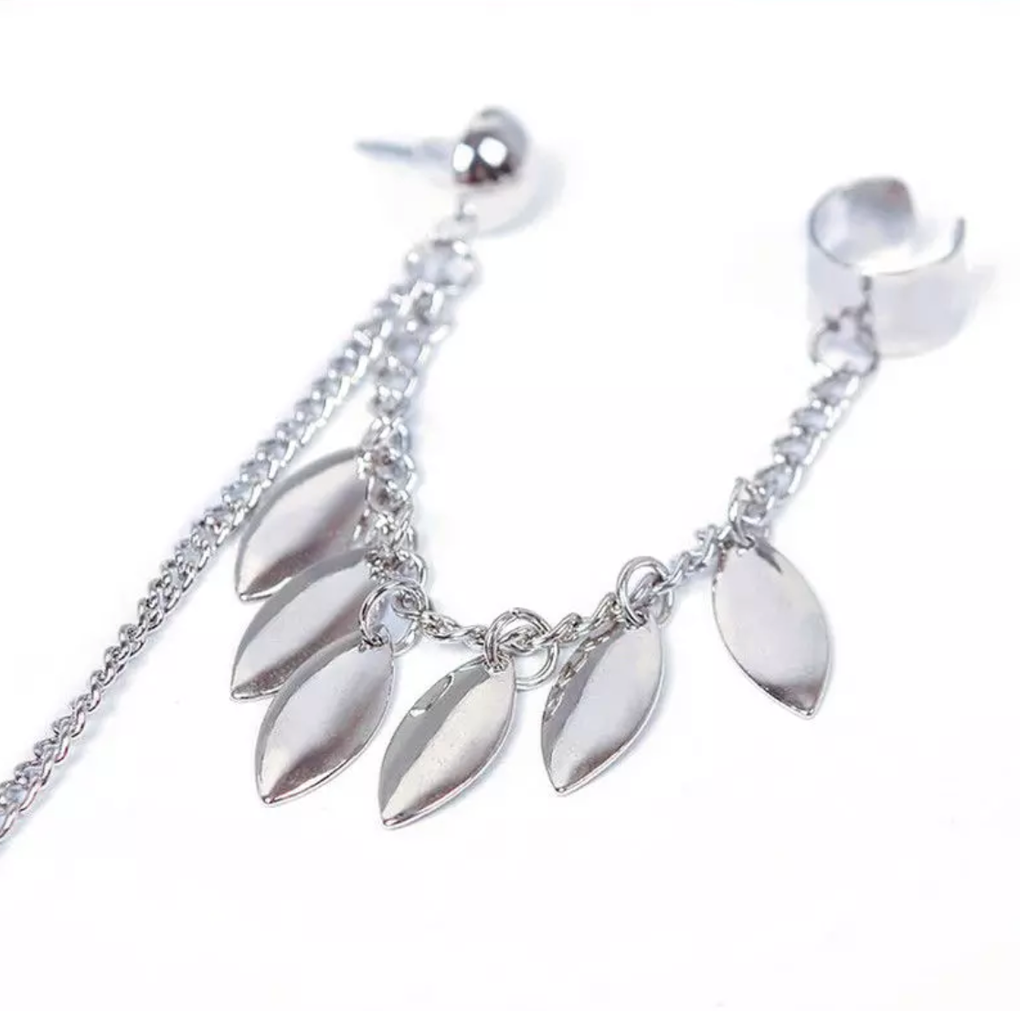 Leaf Earring Cuff Dangles