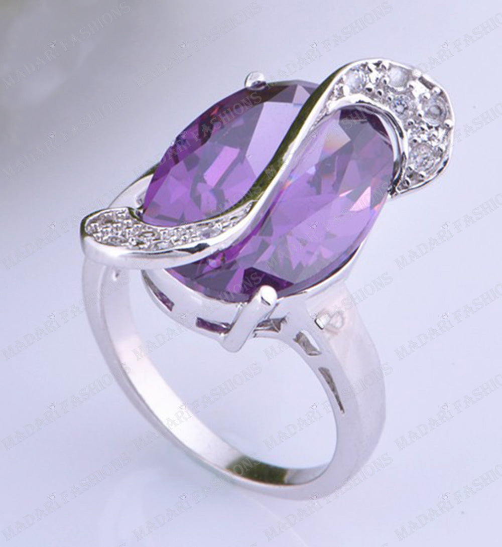 Stimulated Precious Ring accented with Austrian Crystals