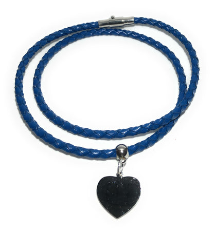 Leather Braided Heart Charm Bracelet