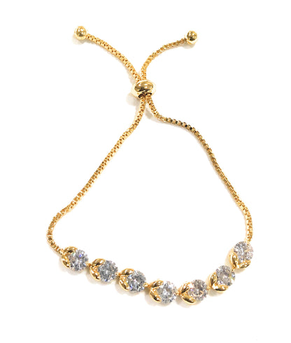 Channel Flower Adjustable Bracelet