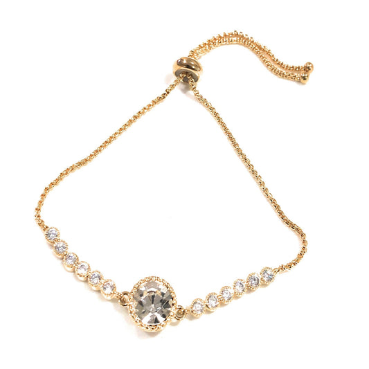 Round Bezel Adjustable Bracelet