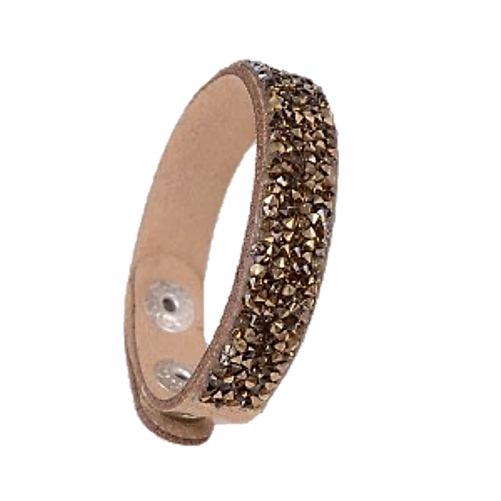 Faux Leather Wrap Bracelet with Austrian Crystals