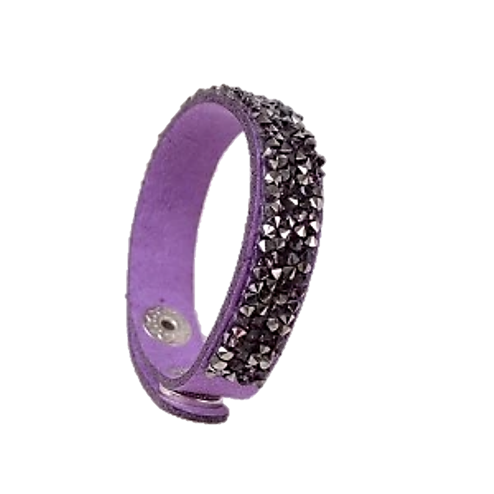 Faux Leather Wrap Bracelet with Austrian Crystals