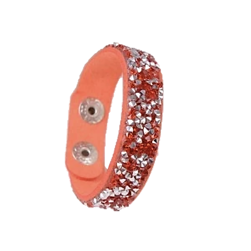 Faux Leather Wrap Bracelet with Austrian Crystals