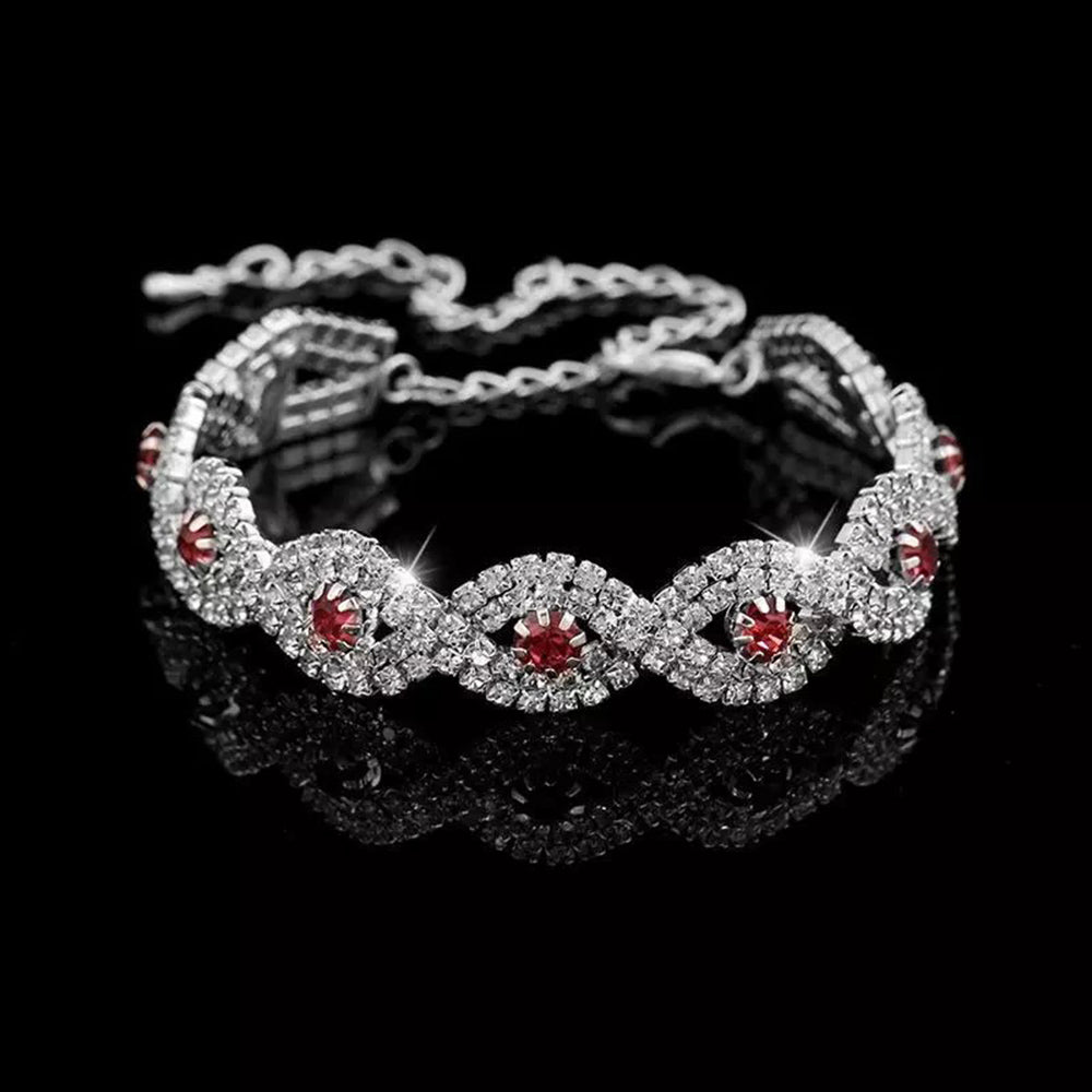 Crystal Eternity Cuff Bangle Bracelet