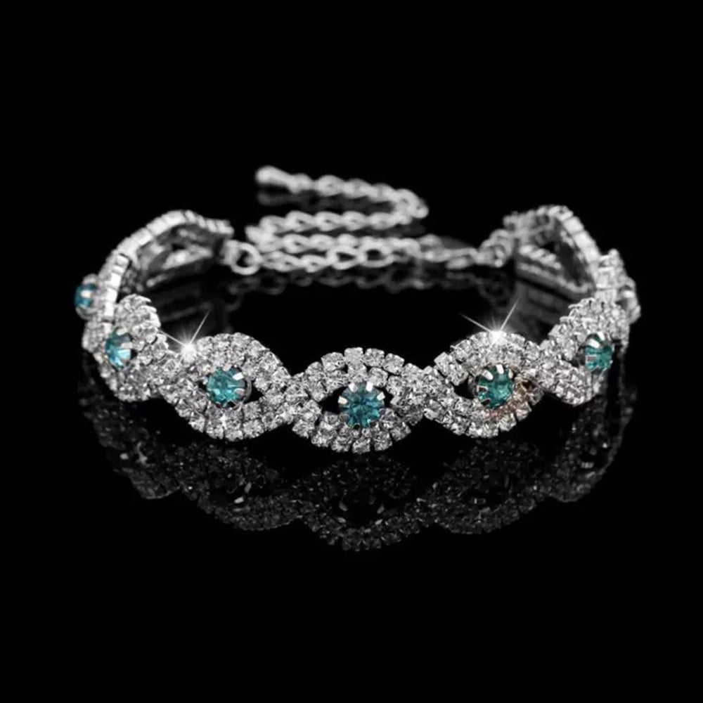 Crystal Eternity Cuff Bangle Bracelet
