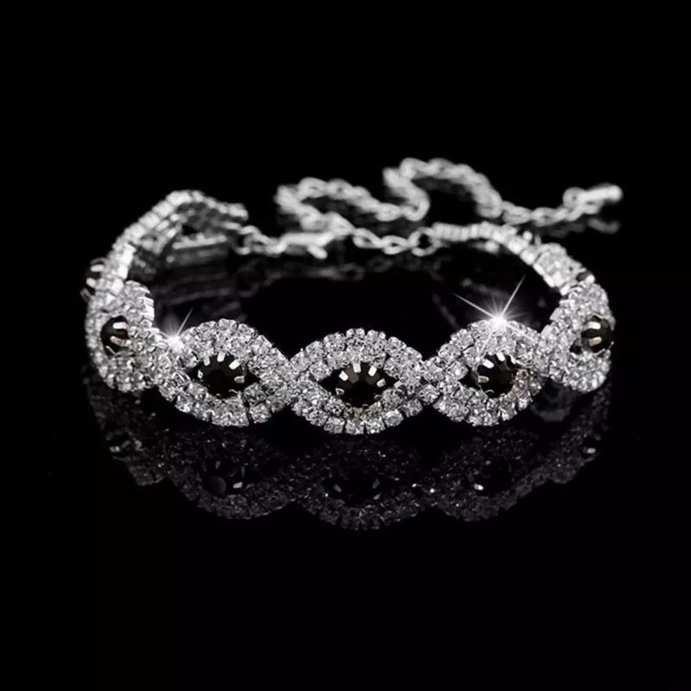 Crystal Eternity Cuff Bangle Bracelet