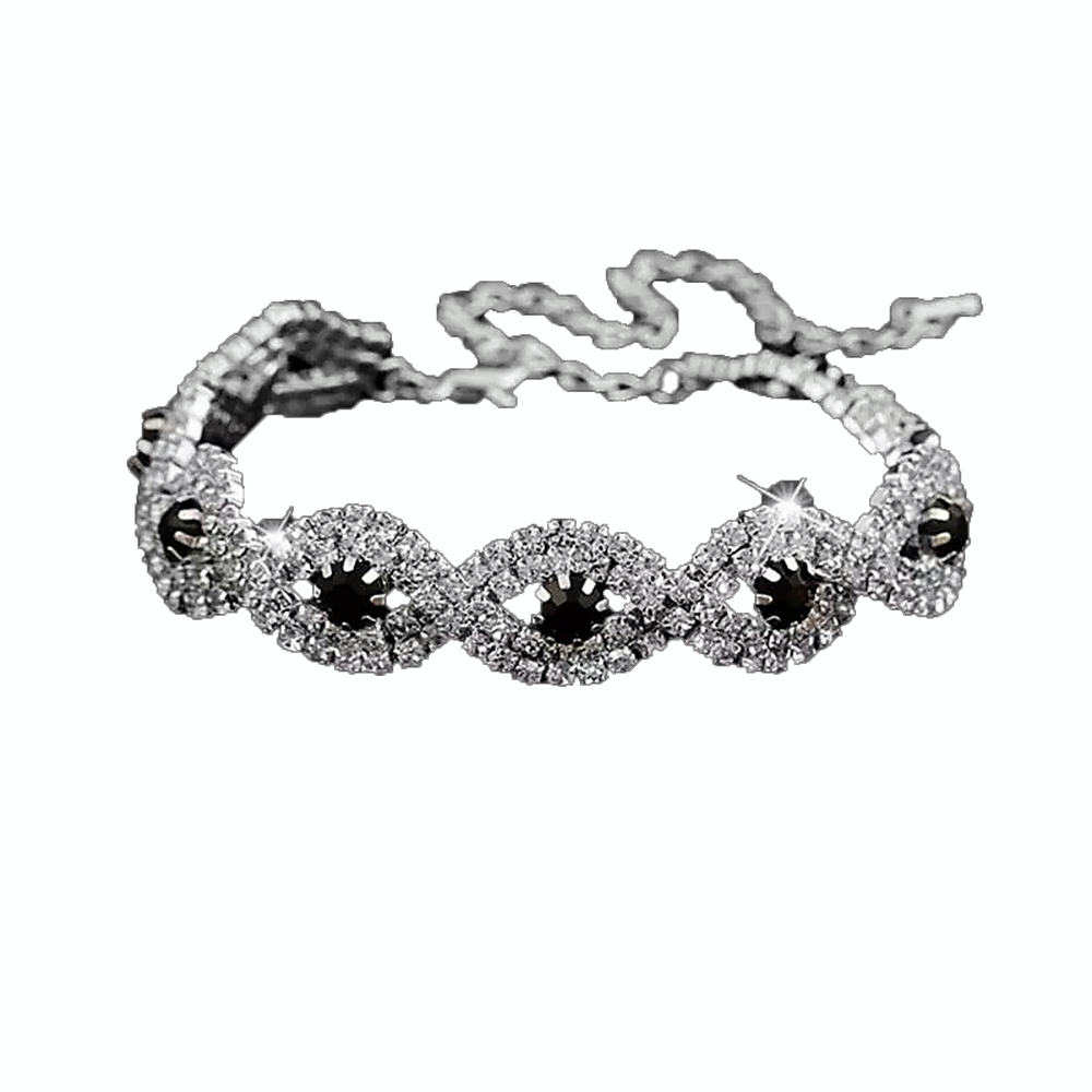 Crystal Eternity Cuff Bangle Bracelet