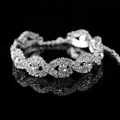 Crystal Eternity Cuff Bangle Bracelet