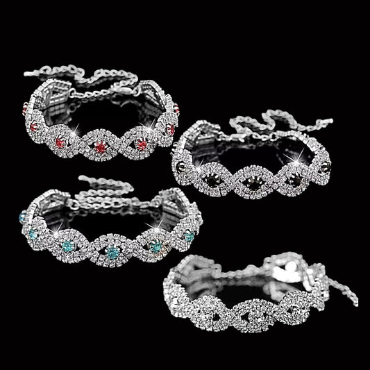 Crystal Eternity Cuff Bangle Bracelet
