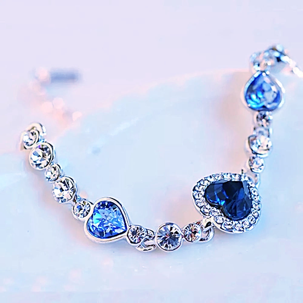 Royal Heart Crystal Rhinestone Bracelet