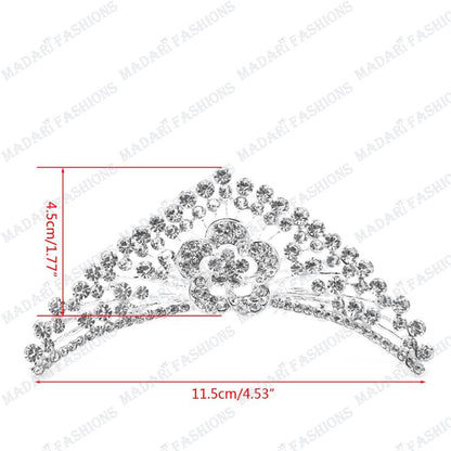 Flower Peacock Silver Plated Tiara