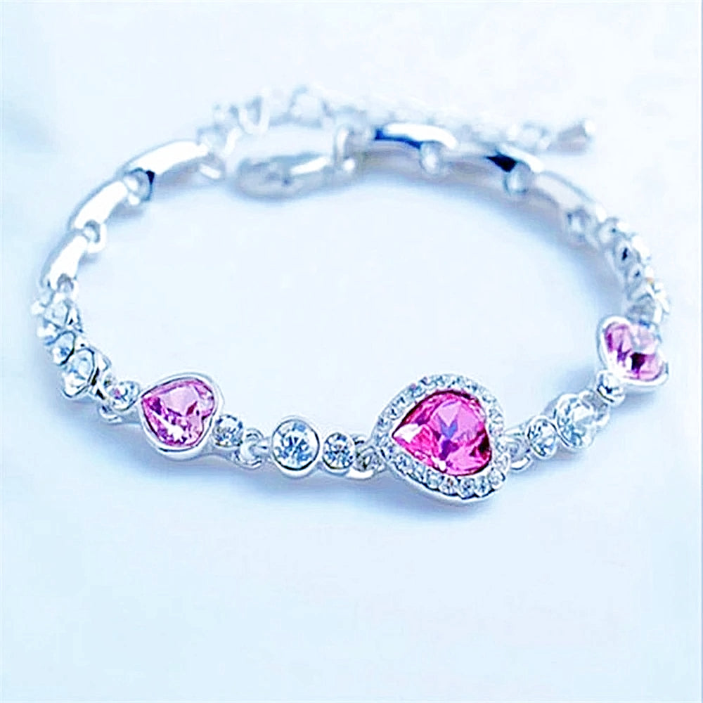 Royal Heart Crystal Rhinestone Bracelet